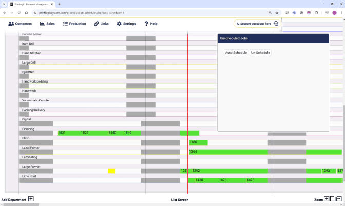 Printlogic system interface
